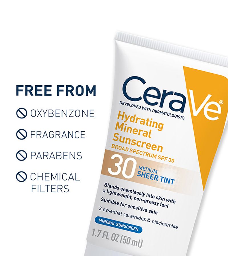 Hydrating Mineral Sunscreen SPF 30 Face Sheer Tint, Shade: Medium