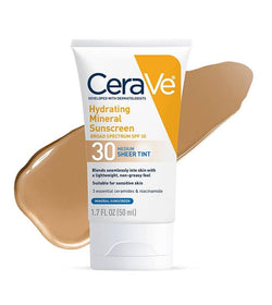 Hydrating Mineral Sunscreen SPF 30 Face Sheer Tint, Shade: Medium