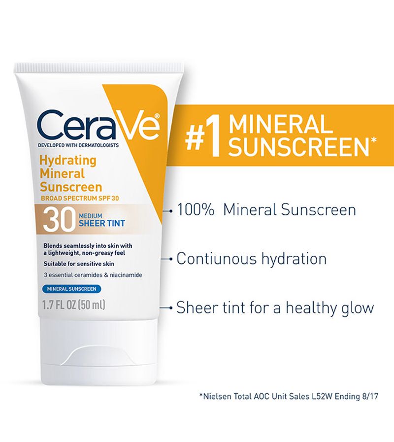 Hydrating Mineral Sunscreen SPF 30 Face Sheer Tint, Shade: Medium